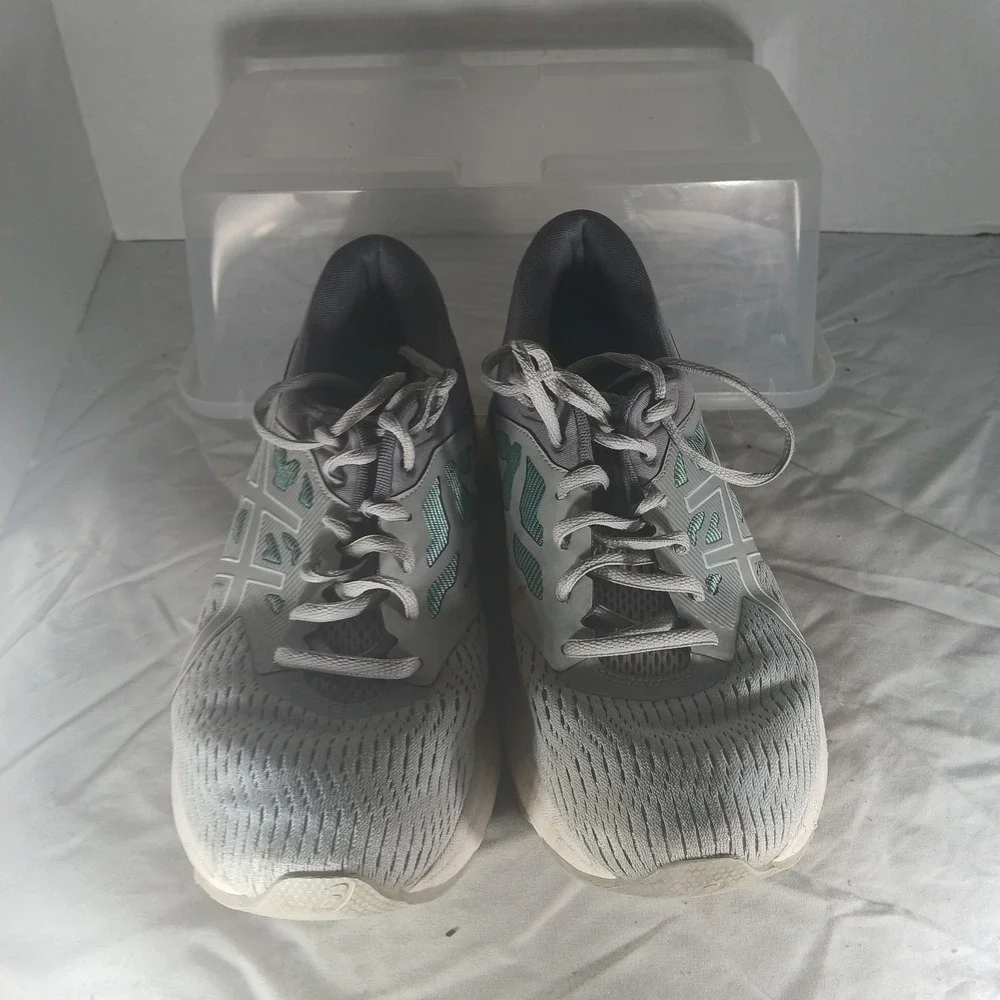 ASICS Gel Nimbus 25 Running Shoes Light Grey Teal‎ Women's Size 9.5 US